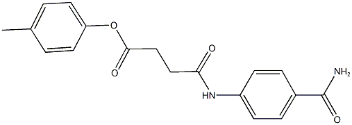 4-methylphenyl 4-[4-(aminocarbonyl)anilino]-4-oxobutanoate Structure