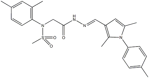 N-[2-(2-{[2,5-dimethyl-1-(4-methylphenyl)-1H-pyrrol-3-yl]methylene}hydrazino)-2-oxoethyl]-N-(2,4-dimethylphenyl)methanesulfonamide Structure