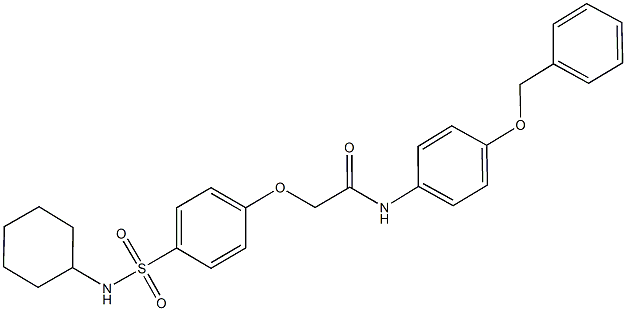 N-[4-(benzyloxy)phenyl]-2-{4-[(cyclohexylamino)sulfonyl]phenoxy}acetamide 구조식 이미지