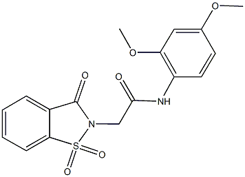 N-(2,4-dimethoxyphenyl)-2-(1,1-dioxido-3-oxo-1,2-benzisothiazol-2(3H)-yl)acetamide 구조식 이미지