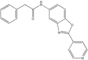 2-phenyl-N-[2-(4-pyridinyl)-1,3-benzoxazol-5-yl]acetamide Structure
