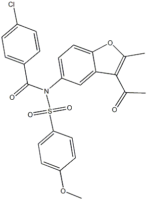 N-(3-acetyl-2-methyl-1-benzofuran-5-yl)-N-(4-chlorobenzoyl)-4-methoxybenzenesulfonamide Structure