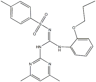 N-[[(4,6-dimethyl-2-pyrimidinyl)amino](2-propoxyanilino)methylene]-4-methylbenzenesulfonamide 구조식 이미지