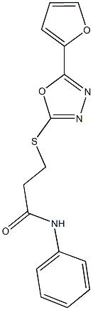 3-{[5-(2-furyl)-1,3,4-oxadiazol-2-yl]thio}-N-phenylpropanamide 구조식 이미지