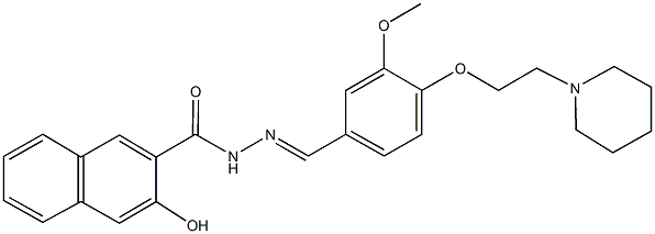 3-hydroxy-N'-{3-methoxy-4-[2-(1-piperidinyl)ethoxy]benzylidene}-2-naphthohydrazide Structure