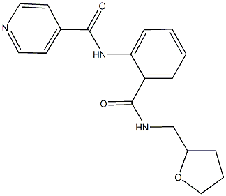 N-(2-{[(tetrahydro-2-furanylmethyl)amino]carbonyl}phenyl)isonicotinamide Structure