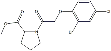 methyl 1-[(2-bromo-4-chlorophenoxy)acetyl]-2-pyrrolidinecarboxylate Structure