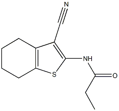 N-(3-cyano-4,5,6,7-tetrahydro-1-benzothien-2-yl)propanamide 구조식 이미지