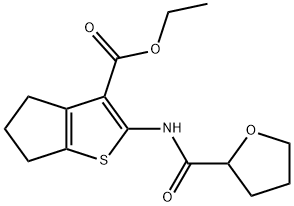 ethyl 2-[(tetrahydro-2-furanylcarbonyl)amino]-5,6-dihydro-4H-cyclopenta[b]thiophene-3-carboxylate Structure