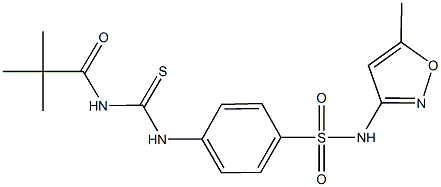 4-({[(2,2-dimethylpropanoyl)amino]carbothioyl}amino)-N-(5-methyl-3-isoxazolyl)benzenesulfonamide Structure
