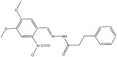 N'-{2-nitro-4,5-dimethoxybenzylidene}-3-phenylpropanohydrazide Structure