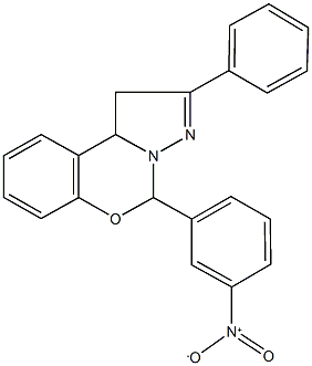 5-{3-nitrophenyl}-2-phenyl-1,10b-dihydropyrazolo[1,5-c][1,3]benzoxazine Structure