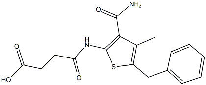 4-{[3-(aminocarbonyl)-5-benzyl-4-methylthien-2-yl]amino}-4-oxobutanoic acid Structure