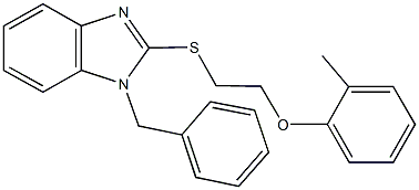 1-benzyl-2-{[2-(2-methylphenoxy)ethyl]sulfanyl}-1H-benzimidazole Structure