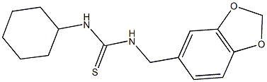 N-(1,3-benzodioxol-5-ylmethyl)-N'-cyclohexylthiourea 구조식 이미지