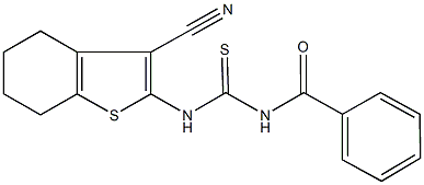 N-benzoyl-N'-(3-cyano-4,5,6,7-tetrahydro-1-benzothien-2-yl)thiourea 구조식 이미지