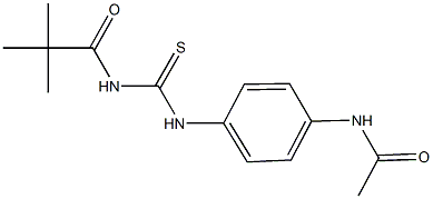 N-[4-({[(2,2-dimethylpropanoyl)amino]carbothioyl}amino)phenyl]acetamide 구조식 이미지