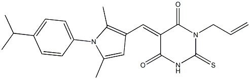 1-allyl-5-{[1-(4-isopropylphenyl)-2,5-dimethyl-1H-pyrrol-3-yl]methylene}-2-thioxodihydro-4,6(1H,5H)-pyrimidinedione 구조식 이미지