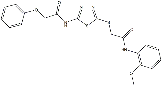 N-(5-{[2-(2-methoxyanilino)-2-oxoethyl]sulfanyl}-1,3,4-thiadiazol-2-yl)-2-phenoxyacetamide Structure