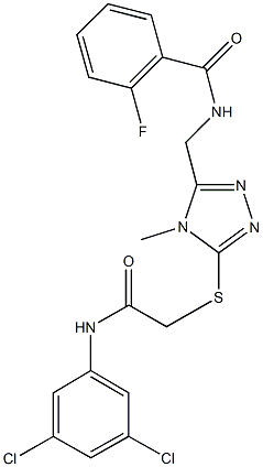 N-[(5-{[2-(3,5-dichloroanilino)-2-oxoethyl]sulfanyl}-4-methyl-4H-1,2,4-triazol-3-yl)methyl]-2-fluorobenzamide 구조식 이미지