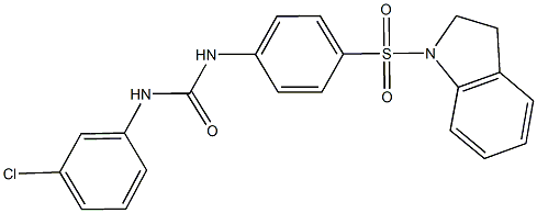 N-(3-chlorophenyl)-N'-[4-(2,3-dihydro-1H-indol-1-ylsulfonyl)phenyl]urea 구조식 이미지