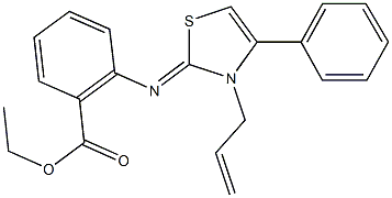 ethyl 2-[(3-allyl-4-phenyl-1,3-thiazol-2(3H)-ylidene)amino]benzoate 구조식 이미지