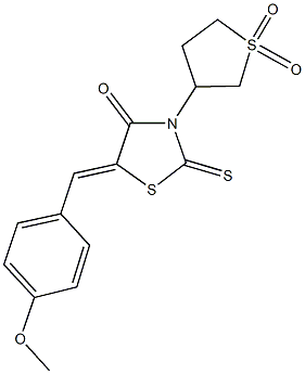 3-(1,1-dioxidotetrahydro-3-thienyl)-5-(4-methoxybenzylidene)-2-thioxo-1,3-thiazolidin-4-one Structure