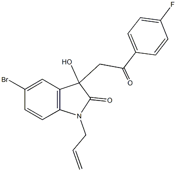 1-allyl-5-bromo-3-[2-(4-fluorophenyl)-2-oxoethyl]-3-hydroxy-1,3-dihydro-2H-indol-2-one 구조식 이미지