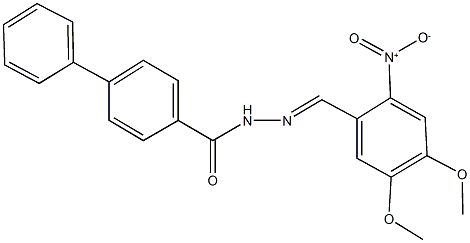 N'-{2-nitro-4,5-dimethoxybenzylidene}[1,1'-biphenyl]-4-carbohydrazide 구조식 이미지