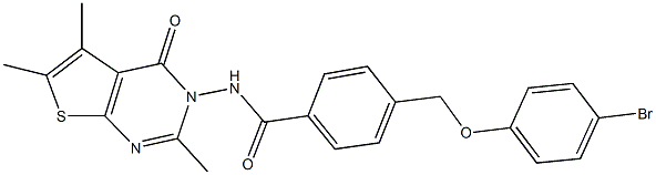 4-[(4-bromophenoxy)methyl]-N-(2,5,6-trimethyl-4-oxothieno[2,3-d]pyrimidin-3(4H)-yl)benzamide Structure