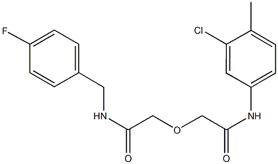 2-[2-(3-chloro-4-methylanilino)-2-oxoethoxy]-N-(4-fluorobenzyl)acetamide 구조식 이미지