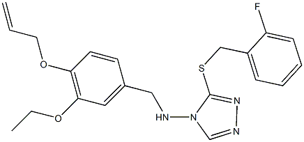 N-[4-(allyloxy)-3-ethoxybenzyl]-N-{3-[(2-fluorobenzyl)thio]-4H-1,2,4-triazol-4-yl}amine 구조식 이미지