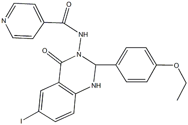 N-(2-(4-ethoxyphenyl)-6-iodo-4-oxo-1,4-dihydro-3(2H)-quinazolinyl)isonicotinamide Structure