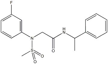 2-[3-fluoro(methylsulfonyl)anilino]-N-(1-phenylethyl)acetamide Structure