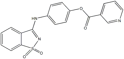 4-[(1,1-dioxido-1,2-benzisothiazol-3-yl)amino]phenyl nicotinate 구조식 이미지