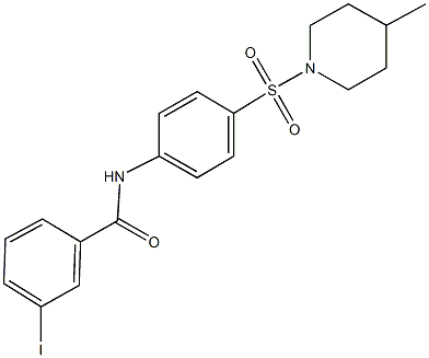 3-iodo-N-{4-[(4-methyl-1-piperidinyl)sulfonyl]phenyl}benzamide 구조식 이미지