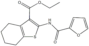 ethyl 2-(2-furoylamino)-4,5,6,7-tetrahydro-1-benzothiophene-3-carboxylate 구조식 이미지