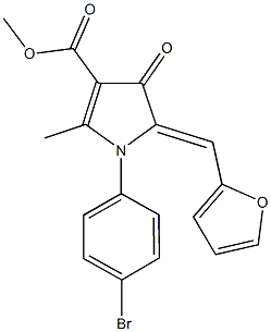 methyl 1-(4-bromophenyl)-5-(2-furylmethylene)-2-methyl-4-oxo-4,5-dihydro-1H-pyrrole-3-carboxylate Structure