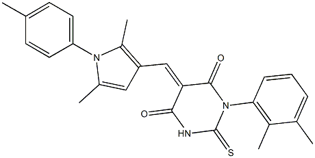 5-{[2,5-dimethyl-1-(4-methylphenyl)-1H-pyrrol-3-yl]methylene}-1-(2,3-dimethylphenyl)-2-thioxodihydro-4,6(1H,5H)-pyrimidinedione Structure