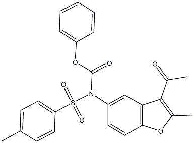 phenyl 3-acetyl-2-methyl-1-benzofuran-5-yl[(4-methylphenyl)sulfonyl]carbamate 구조식 이미지