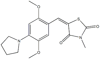 5-[2,5-dimethoxy-4-(1-pyrrolidinyl)benzylidene]-3-methyl-1,3-thiazolidine-2,4-dione Structure