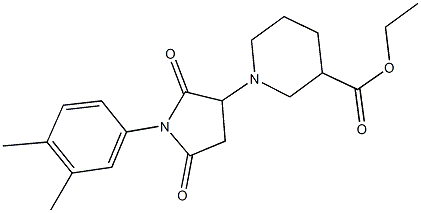 ethyl 1-[1-(3,4-dimethylphenyl)-2,5-dioxo-3-pyrrolidinyl]-3-piperidinecarboxylate Structure