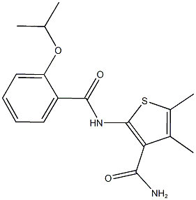 2-[(2-isopropoxybenzoyl)amino]-4,5-dimethyl-3-thiophenecarboxamide Structure