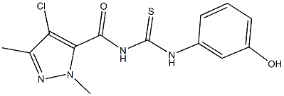 N-[(4-chloro-1,3-dimethyl-1H-pyrazol-5-yl)carbonyl]-N'-(3-hydroxyphenyl)thiourea 구조식 이미지