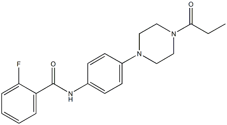 2-fluoro-N-[4-(4-propionyl-1-piperazinyl)phenyl]benzamide Structure