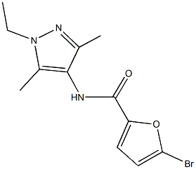 5-bromo-N-(1-ethyl-3,5-dimethyl-1H-pyrazol-4-yl)-2-furamide Structure