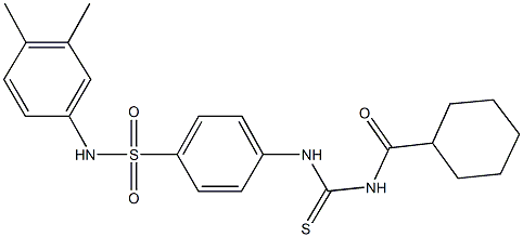 4-({[(cyclohexylcarbonyl)amino]carbothioyl}amino)-N-(3,4-dimethylphenyl)benzenesulfonamide Structure