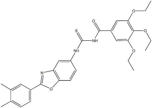 N-[2-(3,4-dimethylphenyl)-1,3-benzoxazol-5-yl]-N'-(3,4,5-triethoxybenzoyl)thiourea Structure