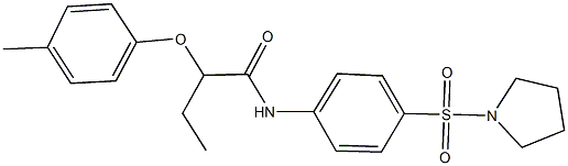 2-(4-methylphenoxy)-N-[4-(1-pyrrolidinylsulfonyl)phenyl]butanamide 구조식 이미지