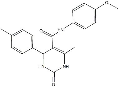 N-(4-methoxyphenyl)-6-methyl-4-(4-methylphenyl)-2-oxo-1,2,3,4-tetrahydro-5-pyrimidinecarboxamide Structure